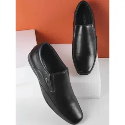 Metro Men's Black Formal Loafers image 1