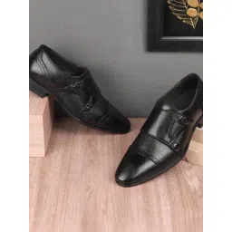 Metro Men's Black Monk Shoes-picture-16