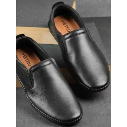 Metro Men's Black Slip-On Shoes-picture-35