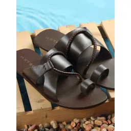Metro Men's Brown Toe Ring Sandals-picture-39
