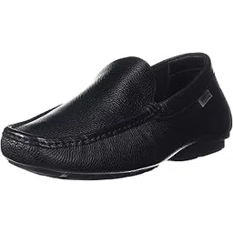 metro Mens Leather Black Loafers (Size (10 UK (44 EU))-picture-12