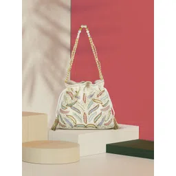 Metro Off-White Embellished Handheld Bag-picture-12