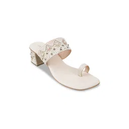 Metro Women Beige Block Heels image 1