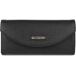 metro Women Black Faux Leather Casual Wallet with Magnetic Flap Closure (95-133)-picture-16