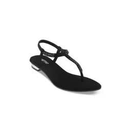 Metro Women Black Solid Synthetic T-Strap Flats-picture-16