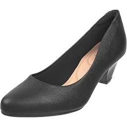 metro women Black Synthetic Heels Slip On Pumps-picture-34