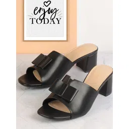 Metro Women Block Mules with Buckles-picture-37