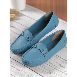 Metro Women Blue Loafers-image-12