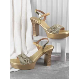 Metro Women Embellished Block Heel Sandals-picture-40