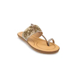 Metro Women Embellished Ethnic One Toe Flats-picture-25