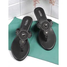 Metro Women Embellished Flatform Heel-picture-30