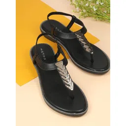 Metro Women Embellished One Toe Flats-picture-20