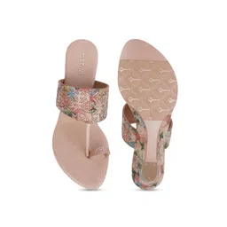Metro Women Embellished One Toe Wedge Heel Sandals image 2