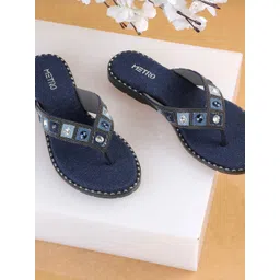 Metro Women Embellished T-Strap Flats-image-48