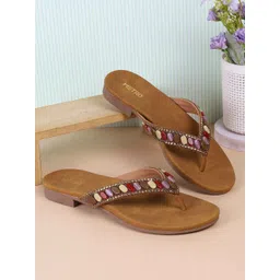Metro Women Ethnic T-Strap Flats-picture-17