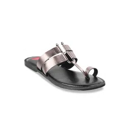 Metro Women Grey One Toe Flats-picture-33