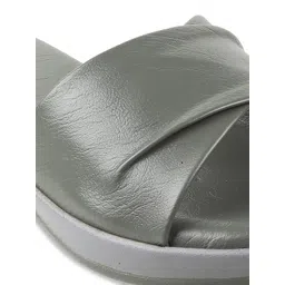 Metro Women Grey Solid Synthetic Open Toe Flats image 5