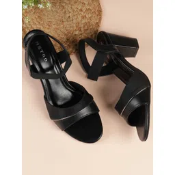 Metro Women Solid Open Toe Block Heel Sandals-picture-31