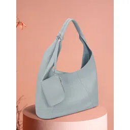 Metro Women Textured Half Moon Hobo Bag with Pouch & Front Coin Pocket-picture-19