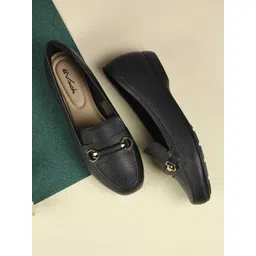 Metro Women Textured Horsebit Loafers-picture-41
