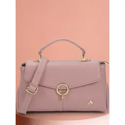 Metro Women Textured Structured Buckle Detail Satchel Bag-picture-26