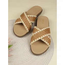 Metro Women Woven Design Casual Open Toe Flats-picture-12