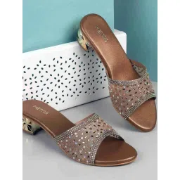 Metro Women's Antique Gold Ethnic Sandals-picture-22