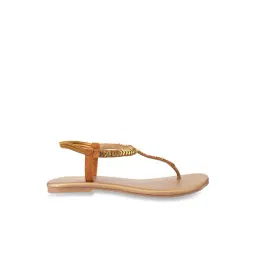 Metro Women's Antique Gold T-Strap Sandals-picture-35