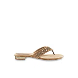 Metro Women's Antique Gold Thong Sandals-picture-26