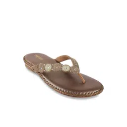 Metro Women's Antique Gold Thong Sandals-picture-42