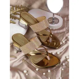 Metro Women's Antique Gold Thong Sandals-picture-34