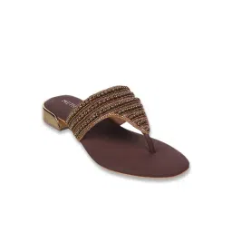 Metro Women's Antique Gold Thong Sandals-picture-28