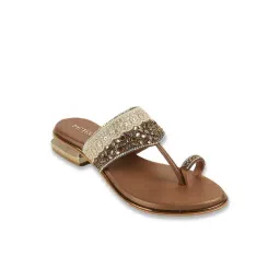 Metro Women's Antique Gold Toe Ring Sandals-picture-37