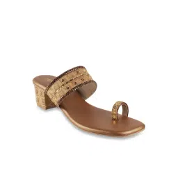 Metro Women's Antique Gold Toe Ring Sandals-picture-47