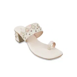 Metro Women's Beige Toe Ring Sandals-picture-42
