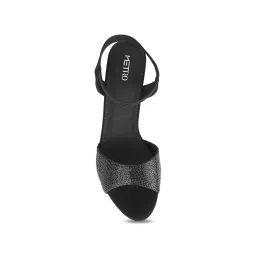 METRO Women's Black Ankle Strap Sandals image 3