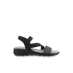 Metro Women's Black Ankle Strap Wedges-picture-29
