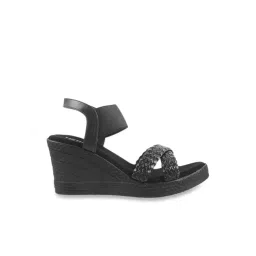 Metro Women's Black Ankle Strap Wedges-picture-24