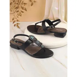 Metro Women's Black Back Strap Sandals-picture-29