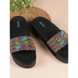 Metro Women's Black Casual Sandals-picture-38