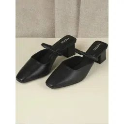 Metro Women's Black Mule Shoes-picture-25