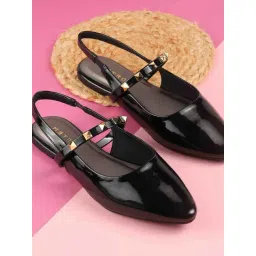 Metro Women's Black Sling Back Sandals-picture-27