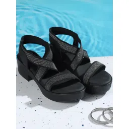 Metro Women's Black Sling Back Sandals-picture-34
