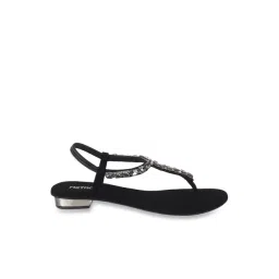 Metro Women's Black T-Strap Sandals-picture-48