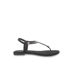 Metro Women's Black T-Strap Sandals-picture-34
