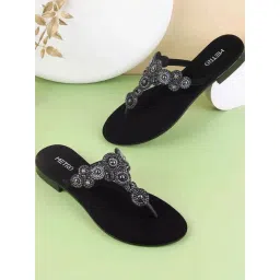 Metro Women's Black Thong Sandals-picture-32