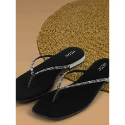 Metro Women's Black Thong Sandals-picture-25