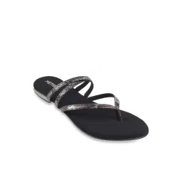 Metro Women's Black Thong Sandals image 2