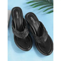 Metro Women's Black Thong Wedges-picture-19