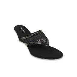 Metro Women's Black Thong Wedges-picture-23